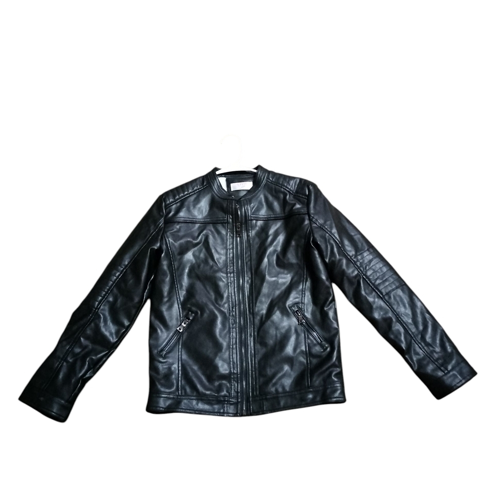 LJYH Size 13/14 Kids Black Leather Jacket